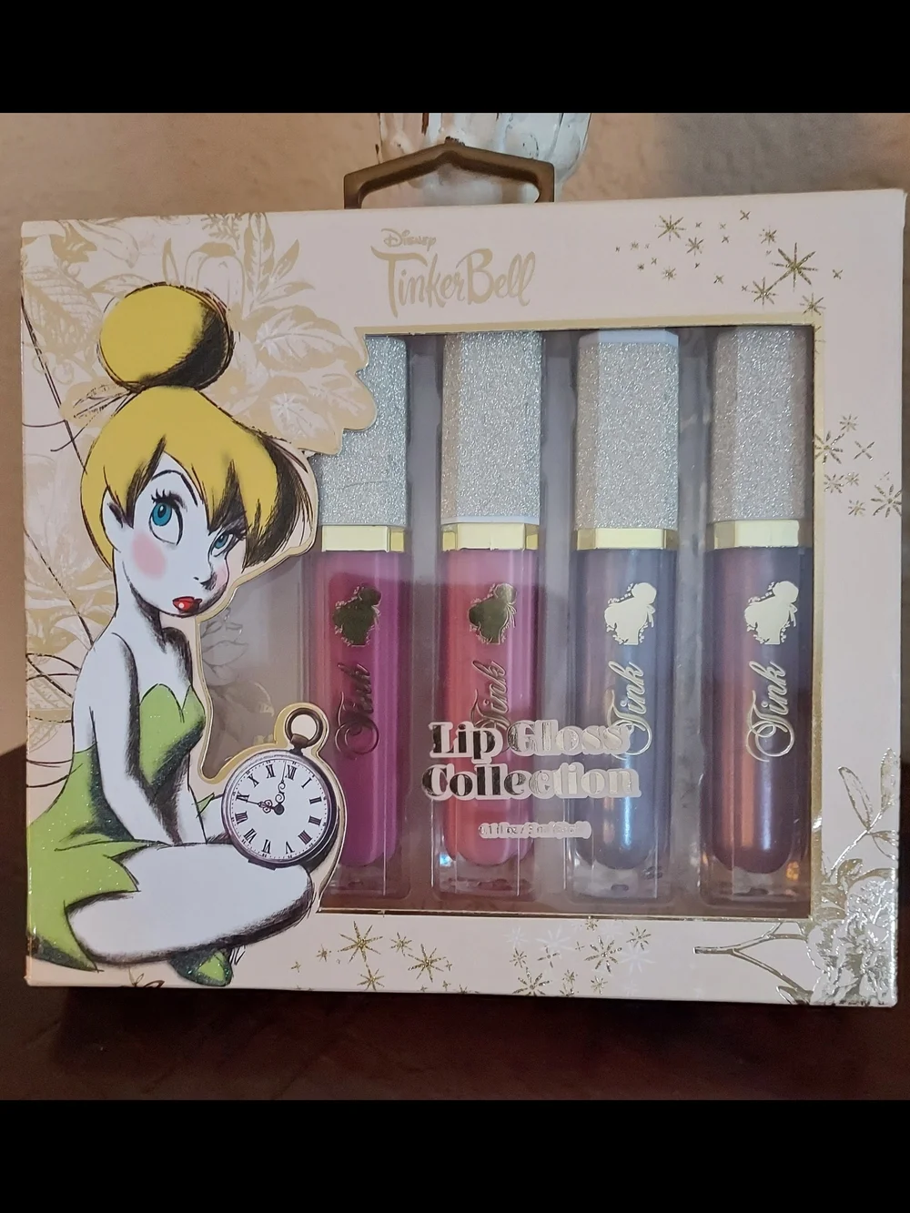 Disney Tinker Bell Lip Gloss Set - Pink, Purple, Red, Clear, Bronze